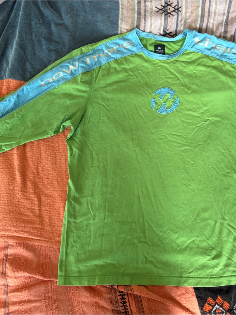Vintage west coast Green & Blue Rash Guard Top Surfer
